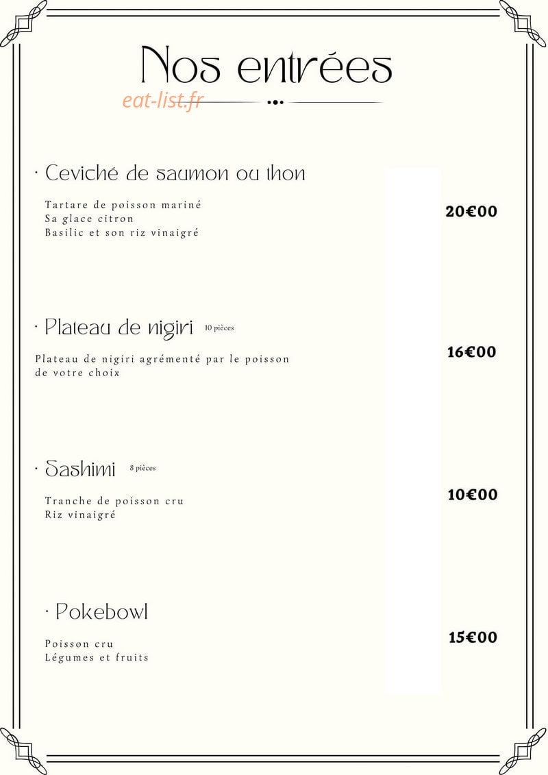 Suteki Sushi — carte page 2