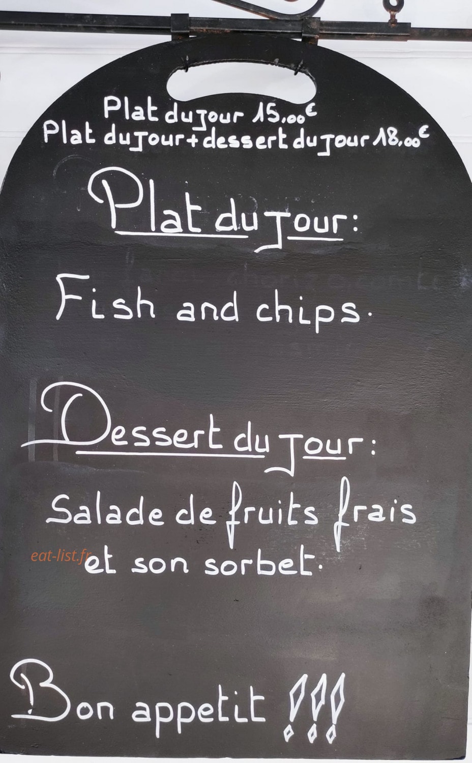 Bistrot à l'Abordage — carte page 1