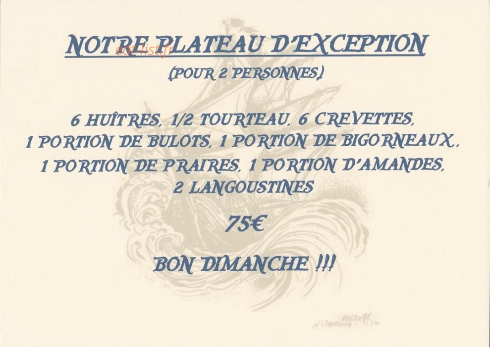 Bistrot à l'Abordage — carte page 3