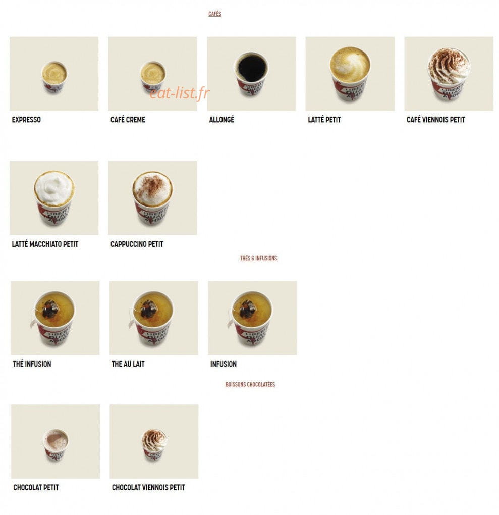 Brioche Dorée — carte page 7