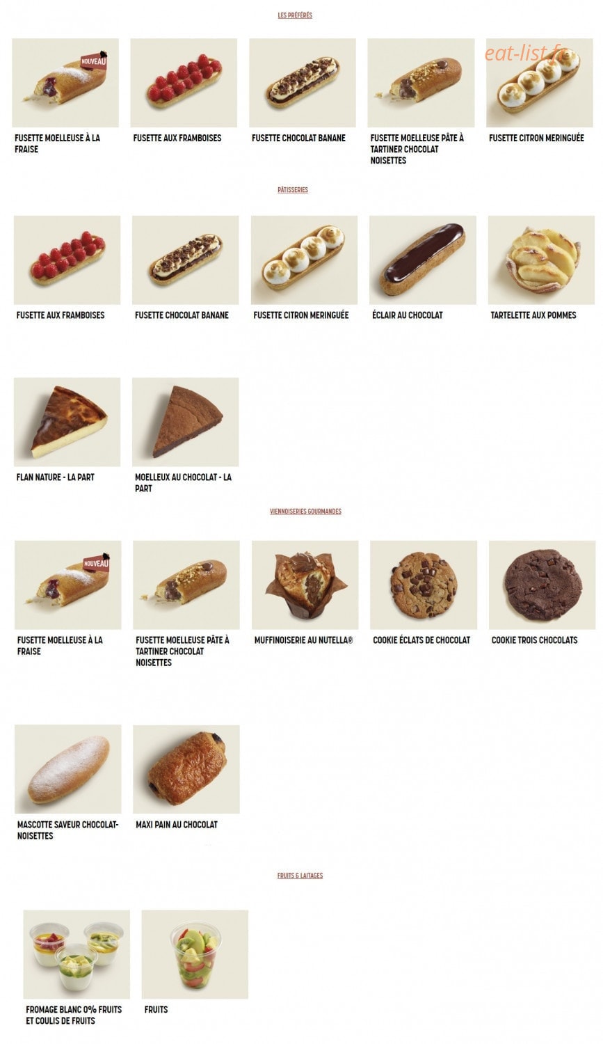 Brioche Dorée — carte page 4