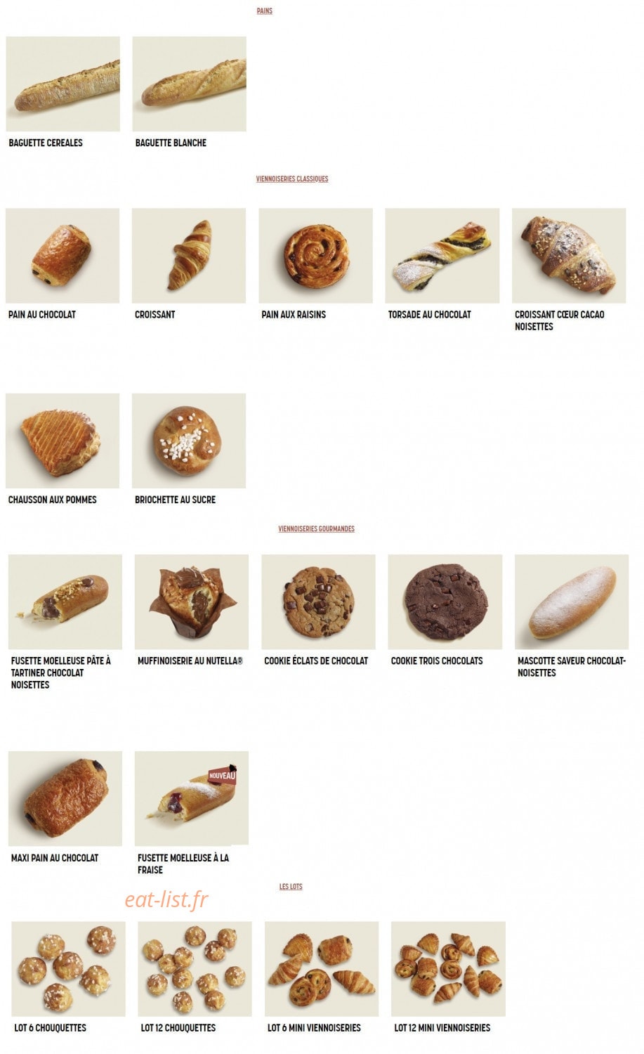 Brioche Dorée — carte page 5