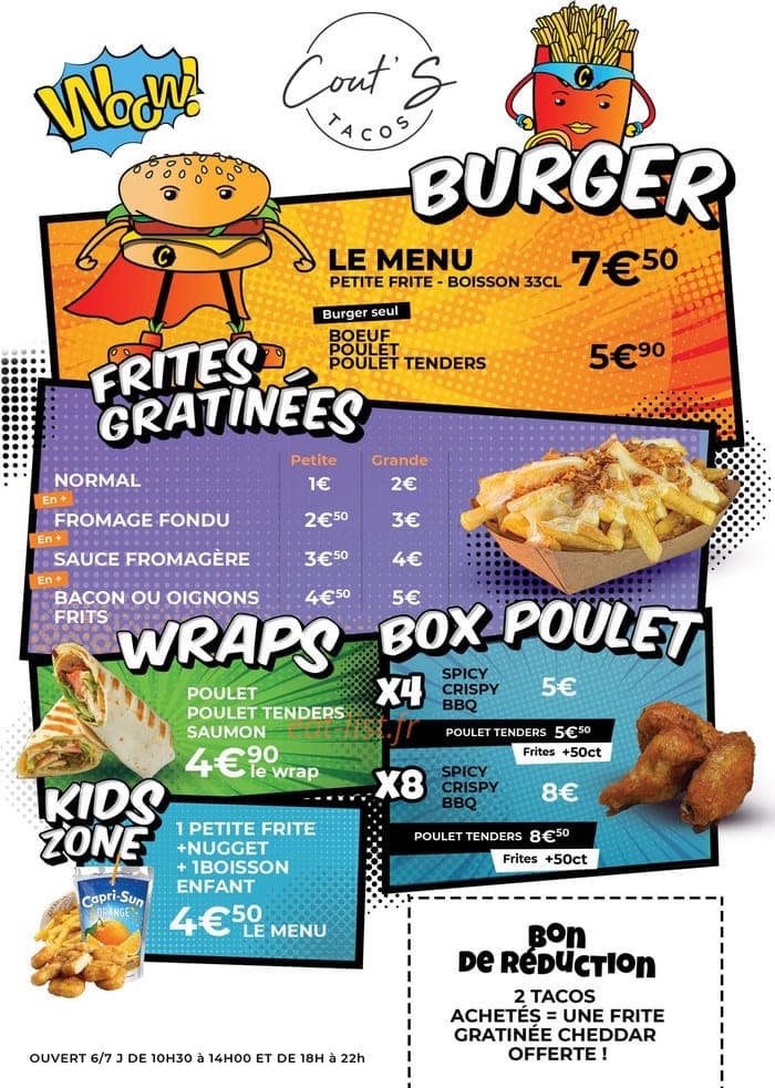 Cout's — carte page 1
