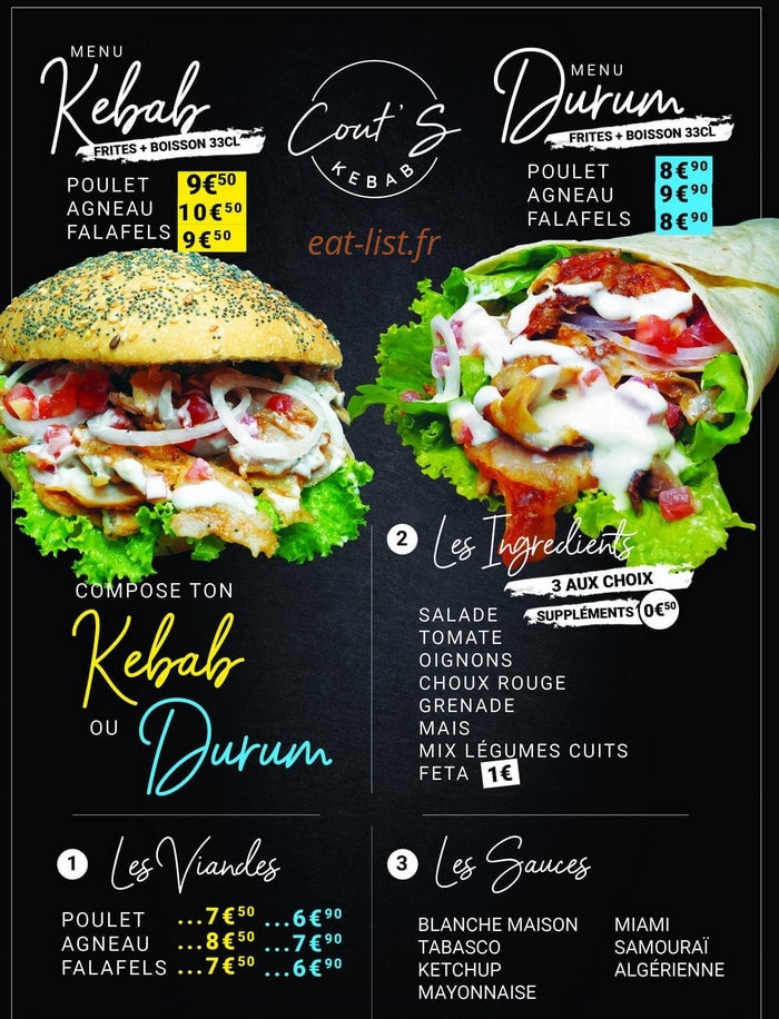 Cout's — carte page 3