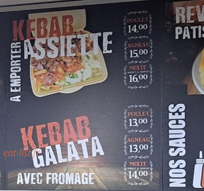 Galata Kebab — carte page 3