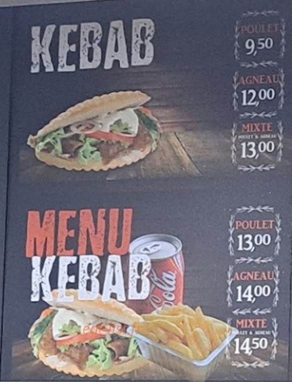 Galata Kebab — carte page 1