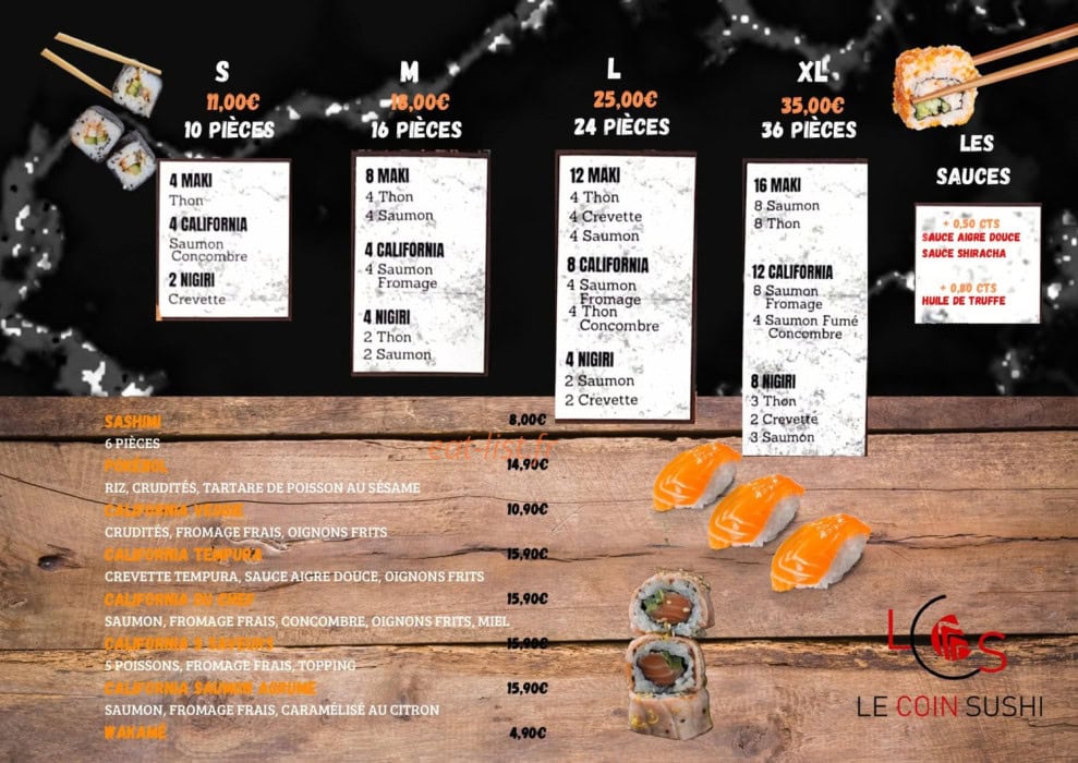 Le Coin Sushi — carte page 1