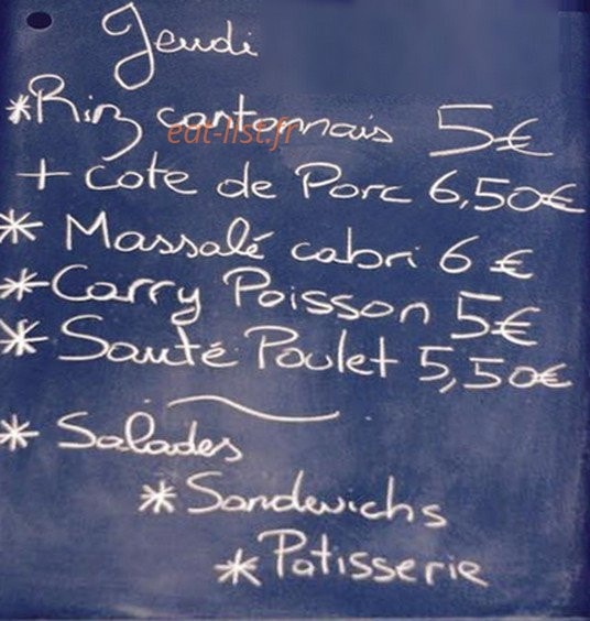 Le Panier Kreol — carte page 1
