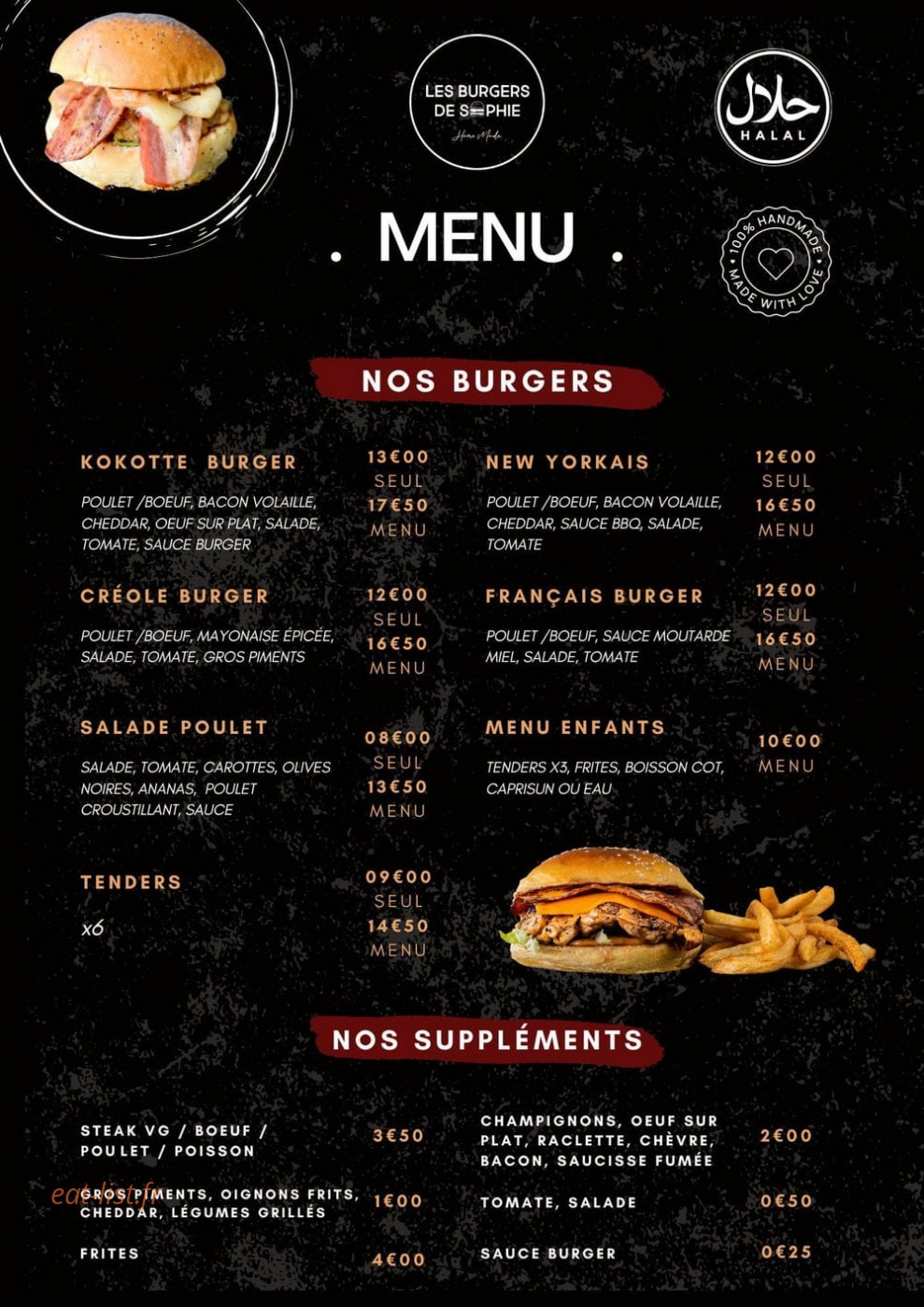 Les burgers de Sophie — carte page 2