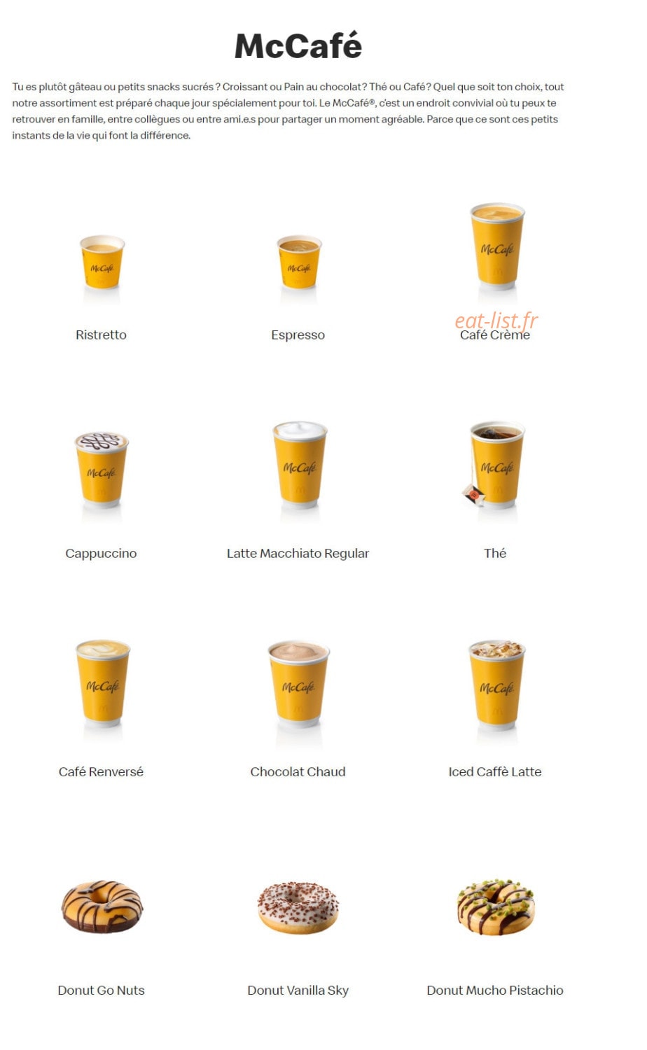 Mc Donald's — carte page 21
