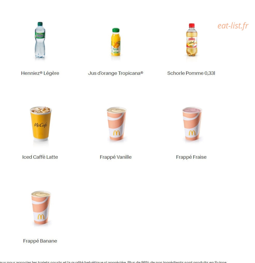 Mc Donald's — carte page 16