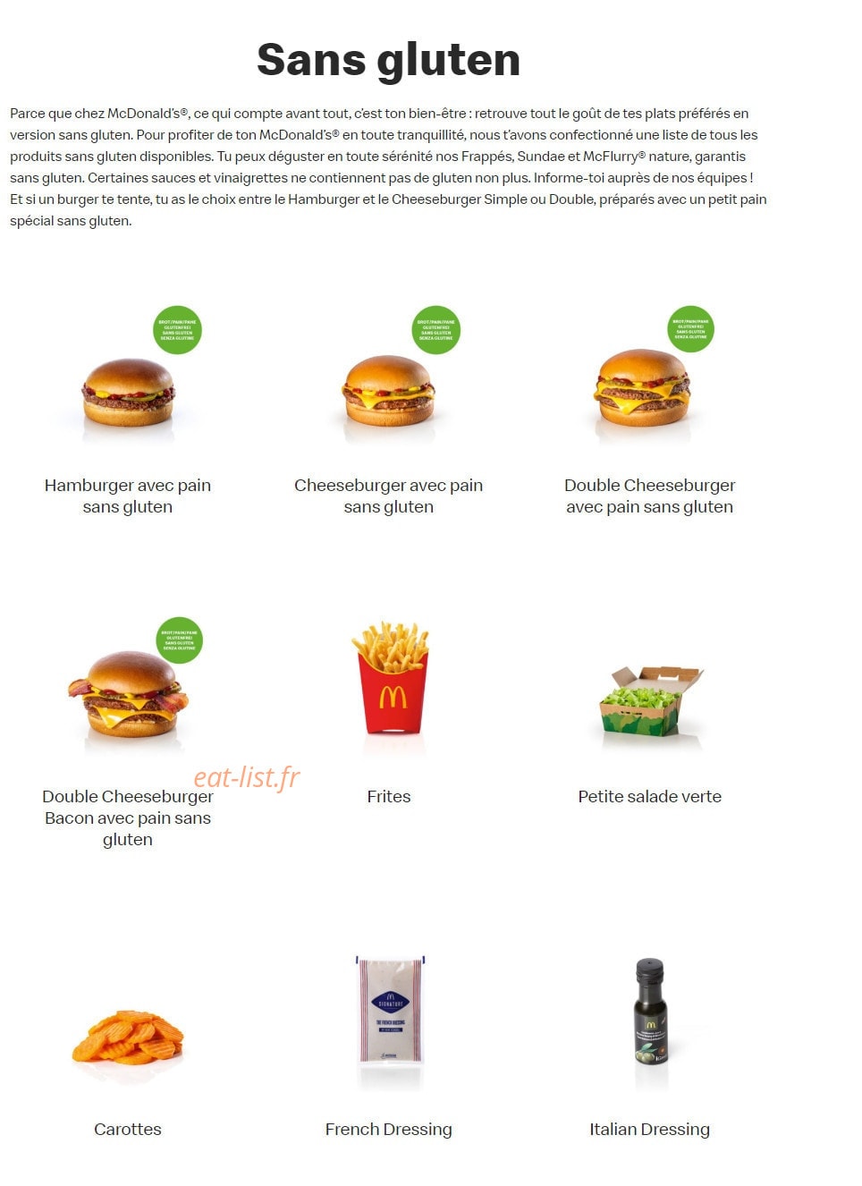 Mc Donald's — carte page 8