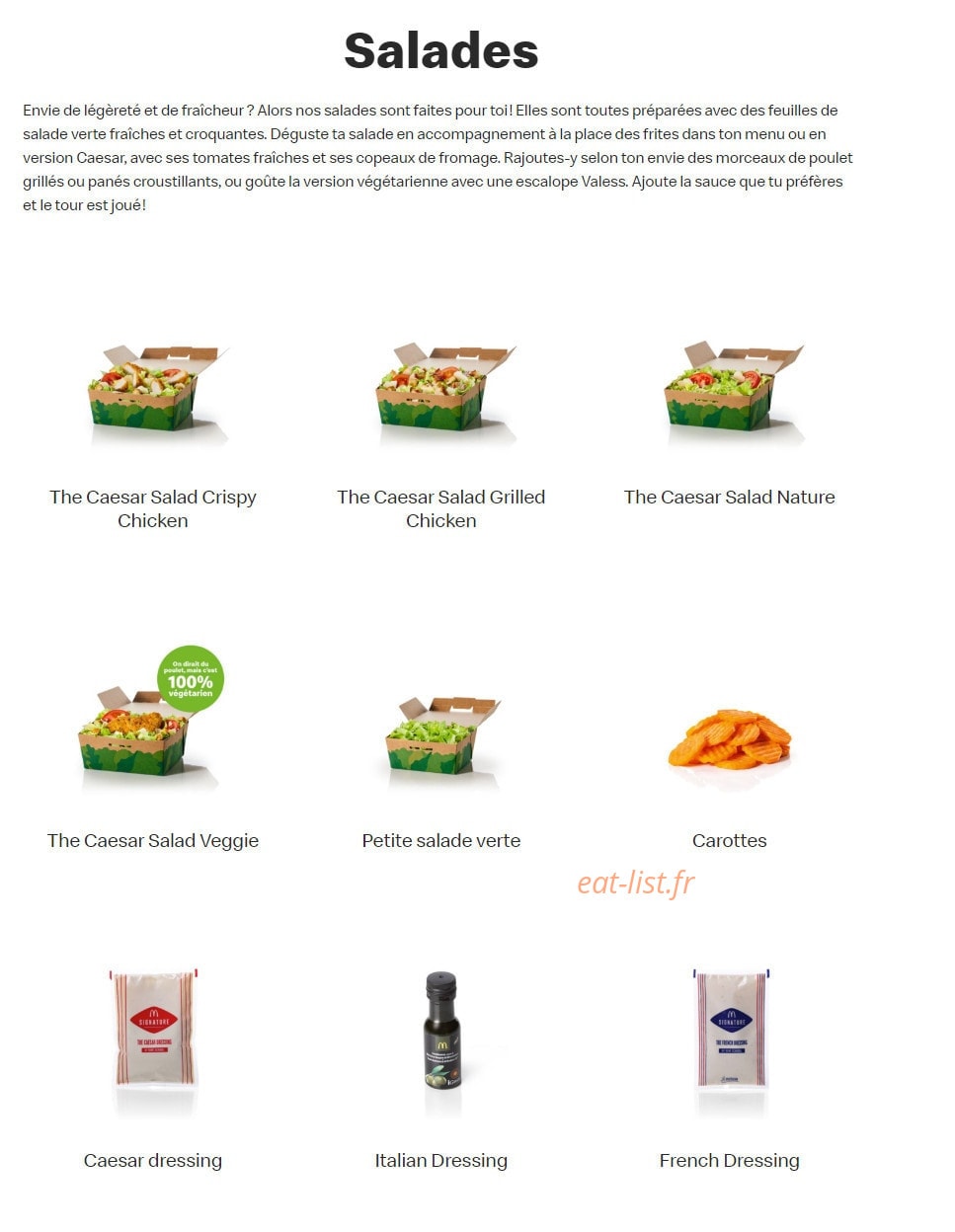 Mc Donald's — carte page 14