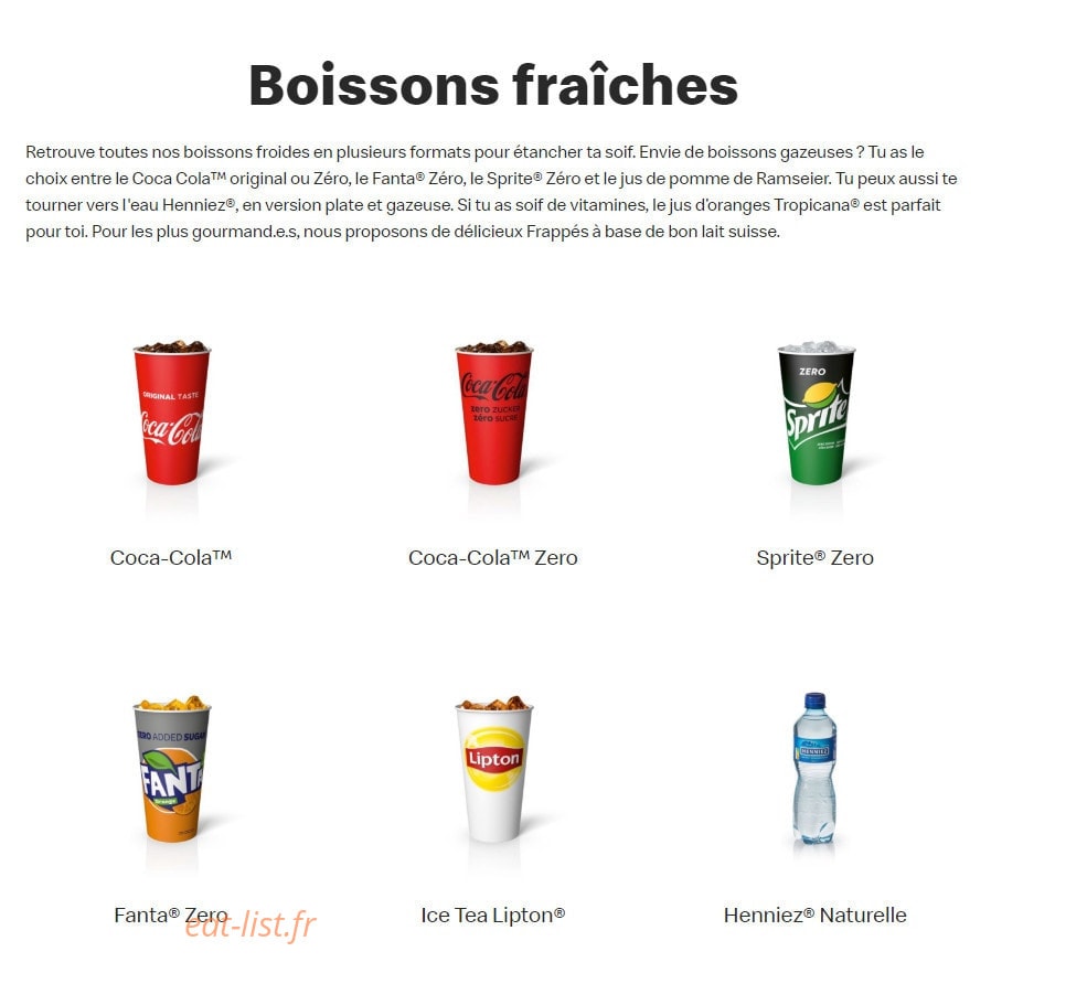 Mc Donald's — carte page 15