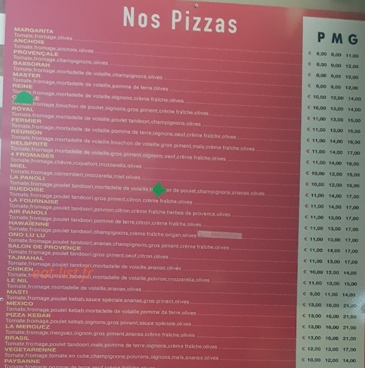 Panoli pizz — carte page 1