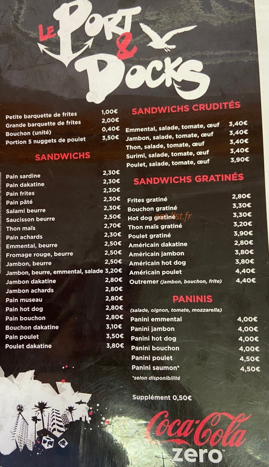 Snack le Port et Docks — carte page 1