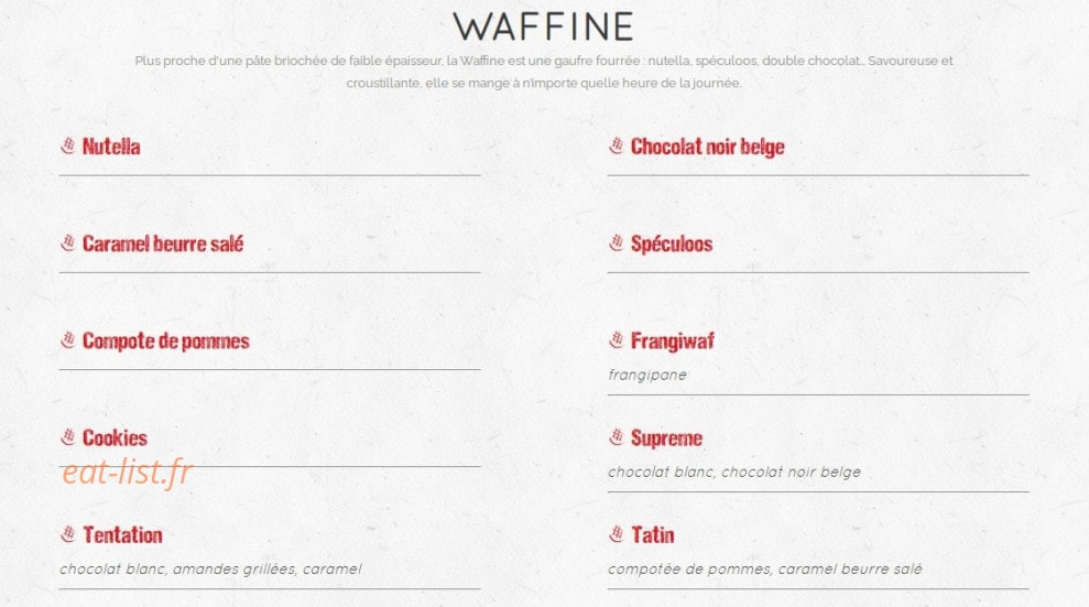 Waffle factory — carte page 3