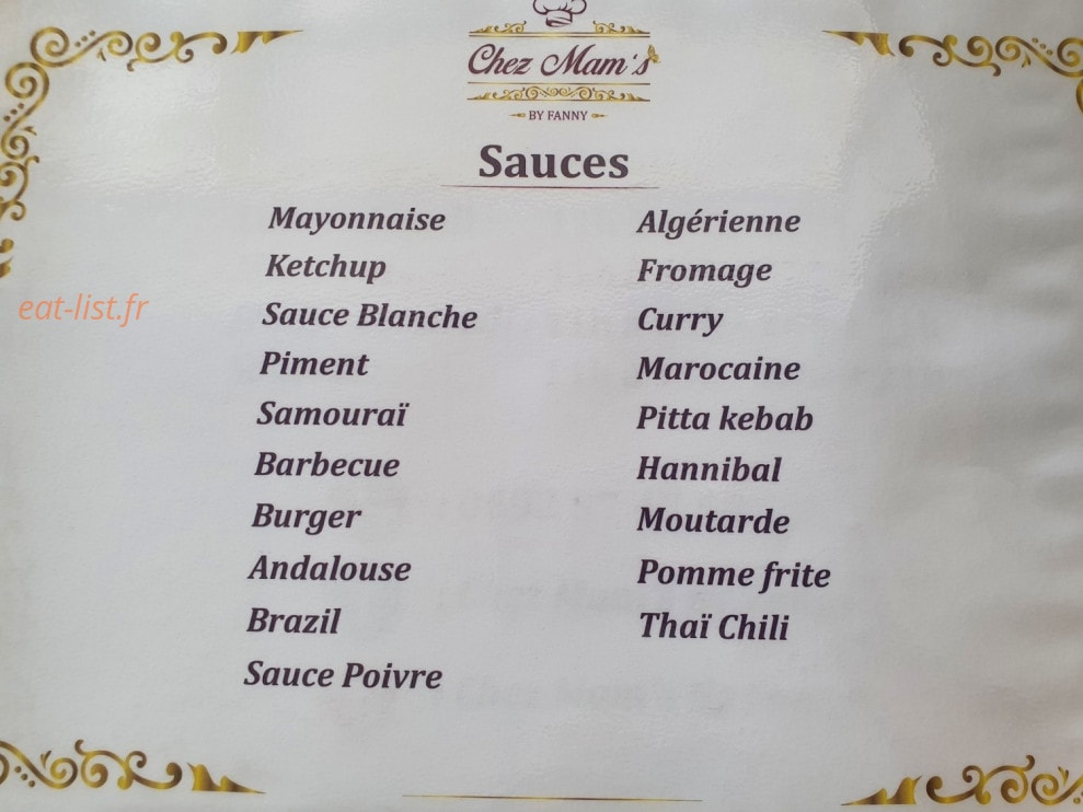 Chez Mam's By Fanny — carte page 2
