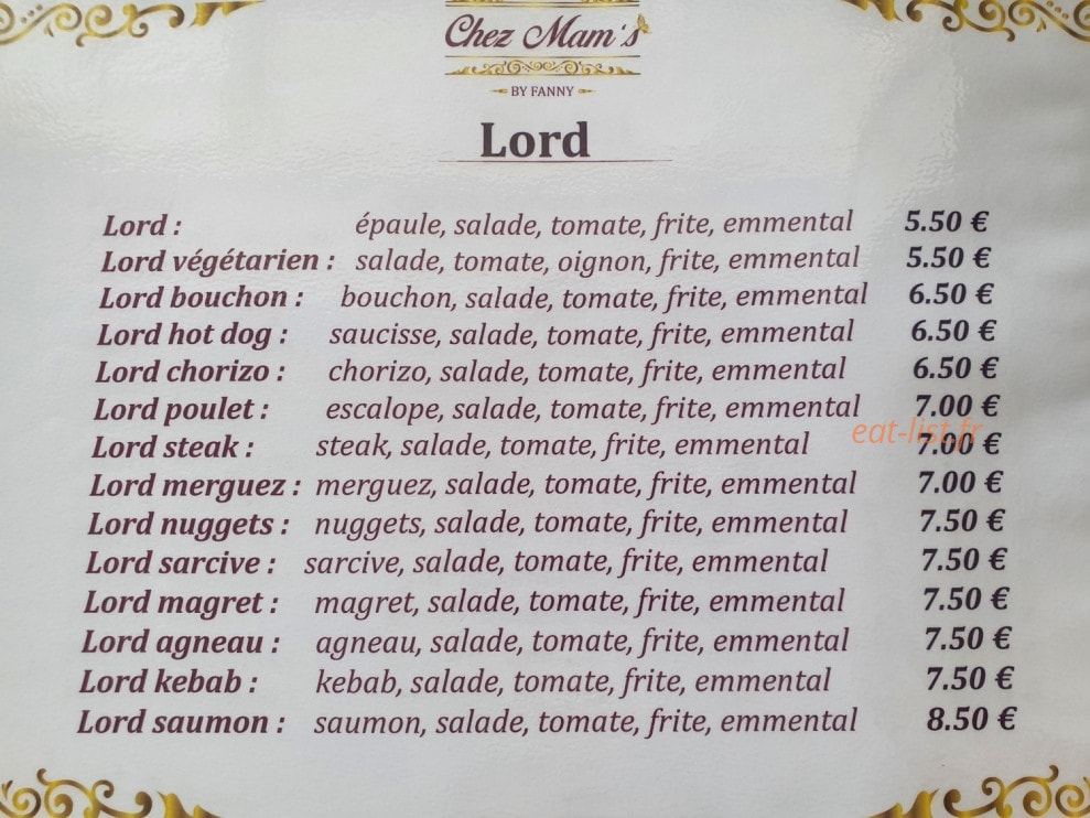 Chez Mam's By Fanny — carte page 5