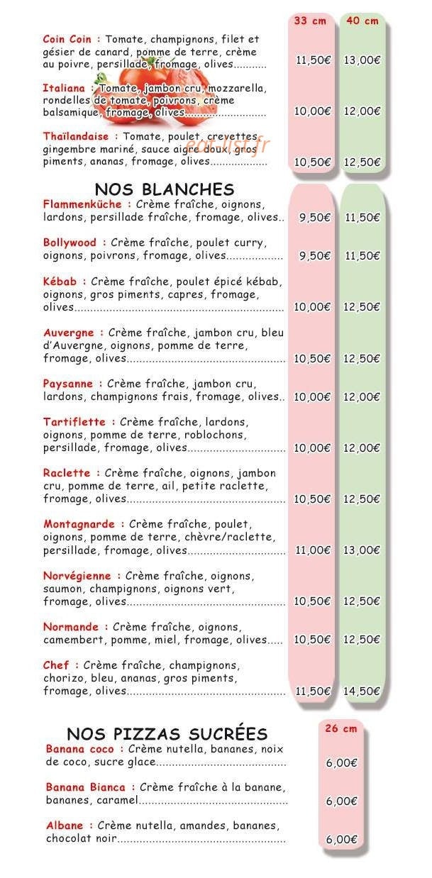 Dolce Pizza — carte page 3