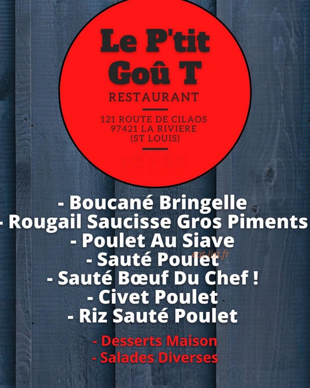 Le P'Tit Goût — carte page 1