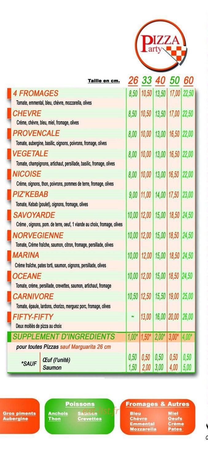 Pizza Party — carte page 3