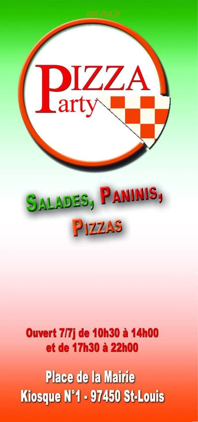 Pizza Party — carte page 1