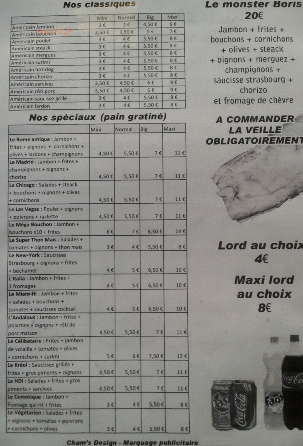 Snack Miam-Hi — carte page 1