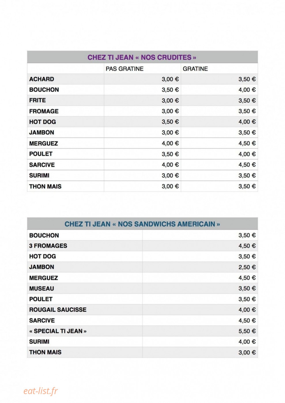 Chez Ti Jean — carte page 3