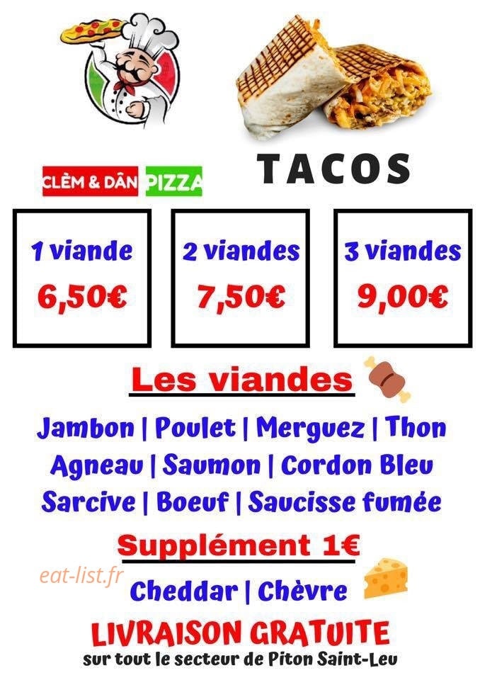 Clem & Dân pizza — carte page 3