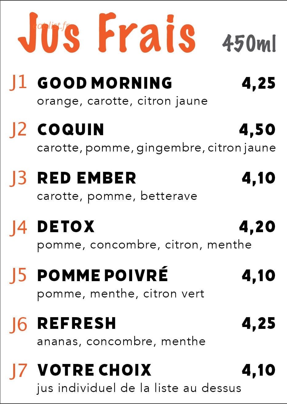 Jungle juice — carte page 4