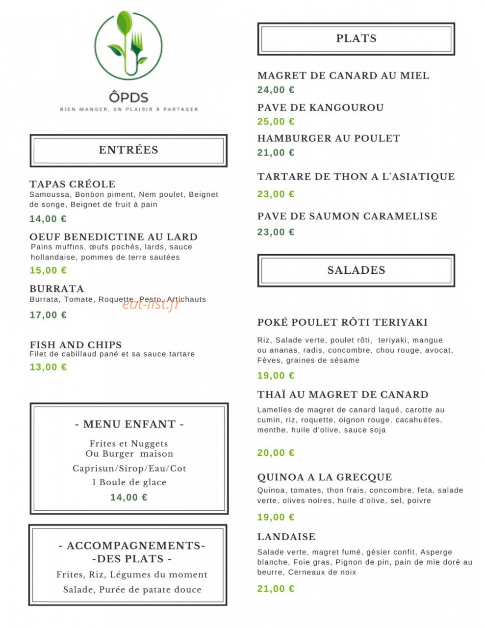 Ô Pavillon des Saveurs — carte page 3
