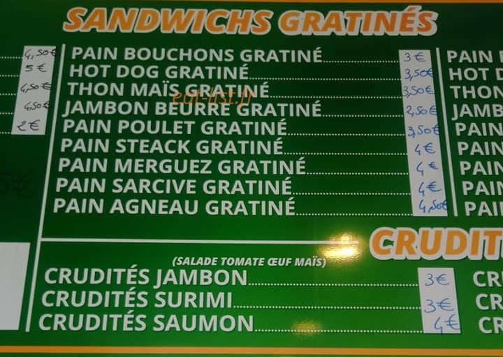 Snack le Tévélava — carte page 3
