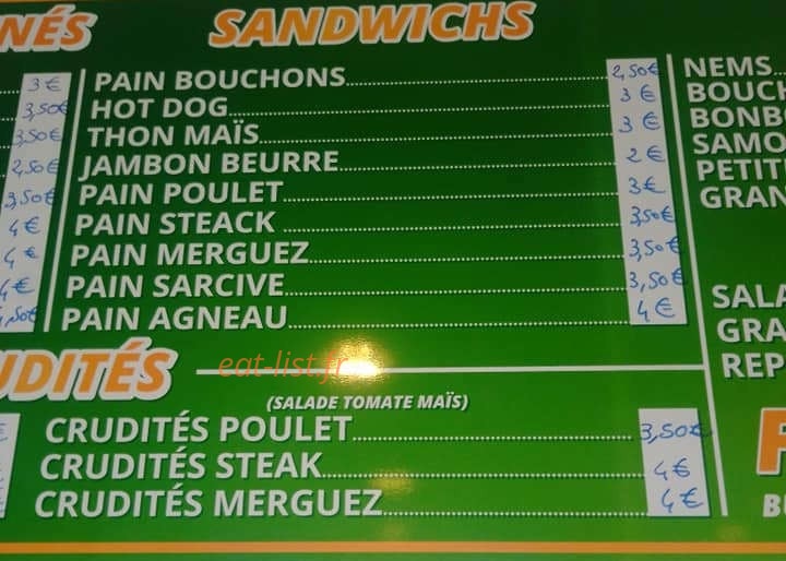 Snack le Tévélava — carte page 2
