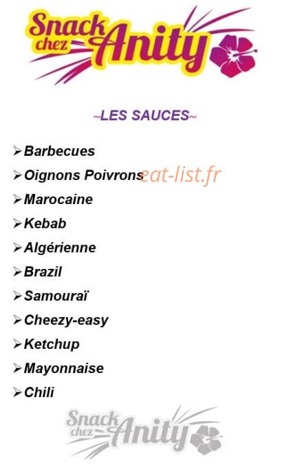 Snack Chez Anity — carte page 3