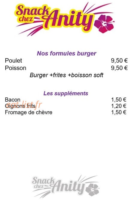 Snack Chez Anity — carte page 4