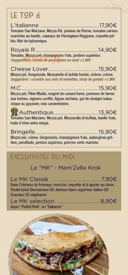 MamˋZelle pizza — carte page 3