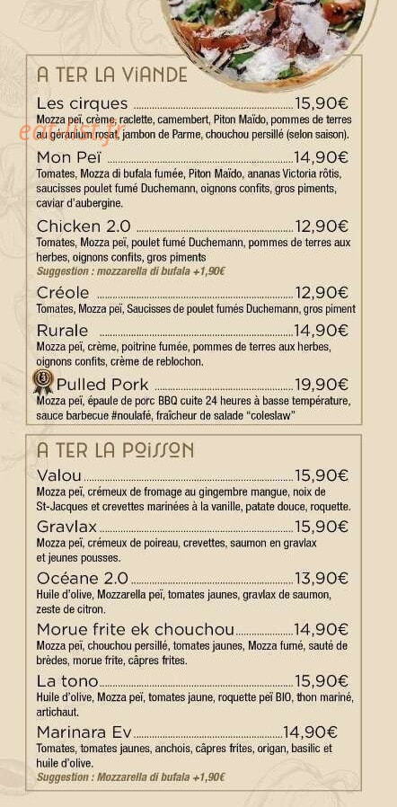 MamˋZelle pizza — carte page 2