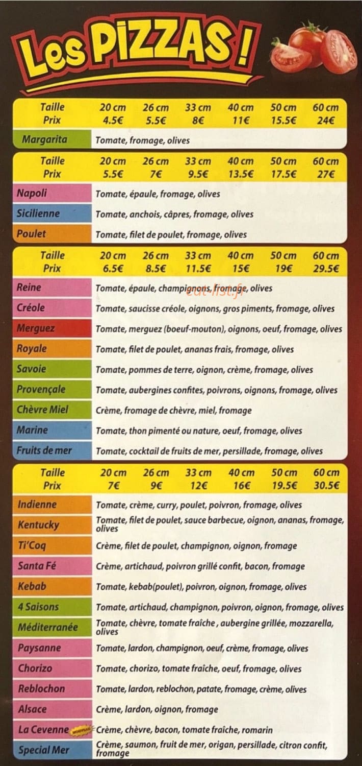 Super Pizza — carte page 2