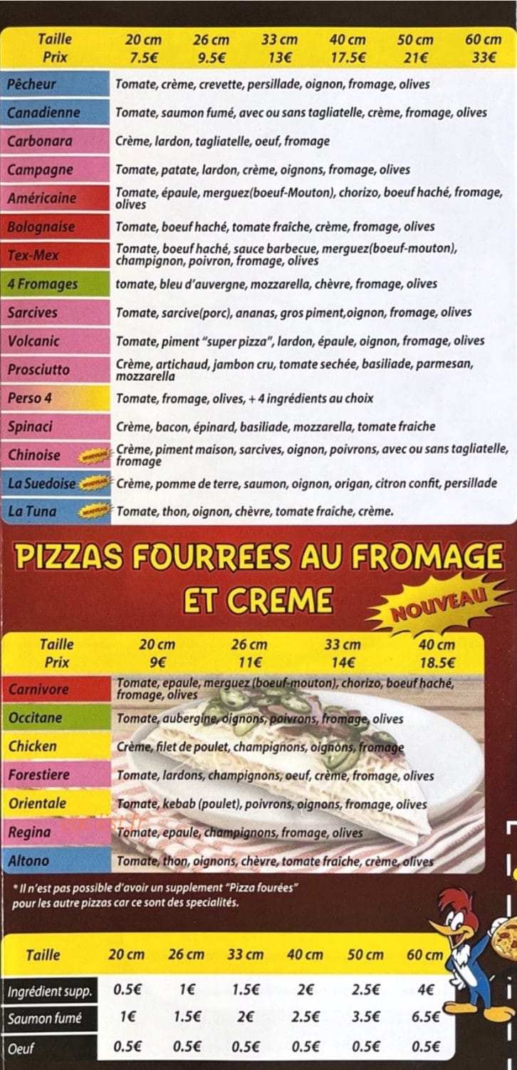 Super Pizza — carte page 3