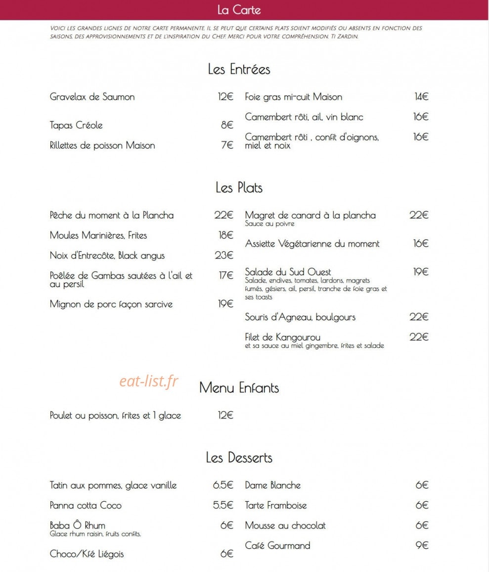 Ti zardin — carte page 1