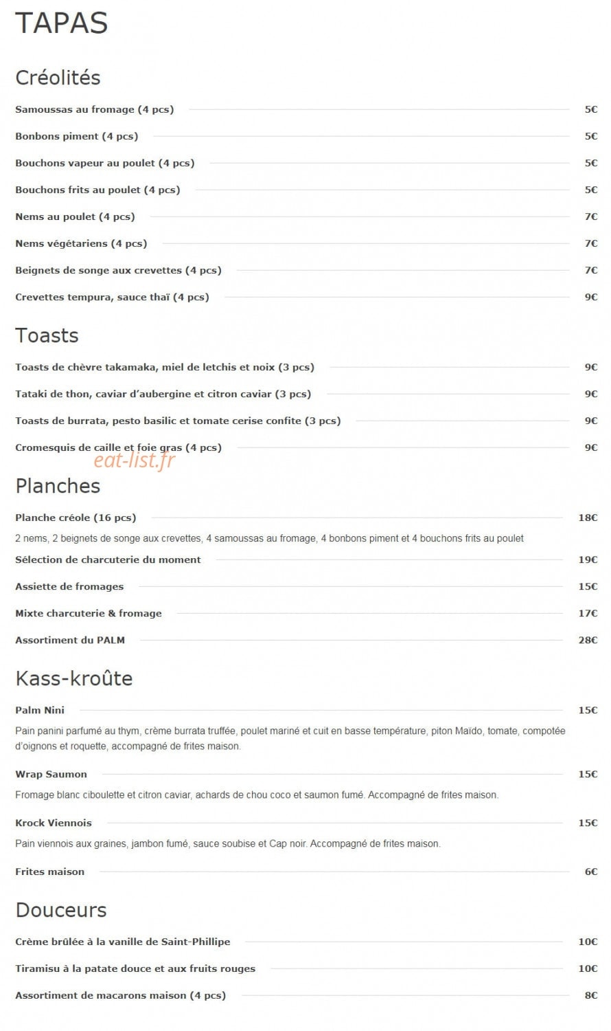 Le Kokoa — carte page 1