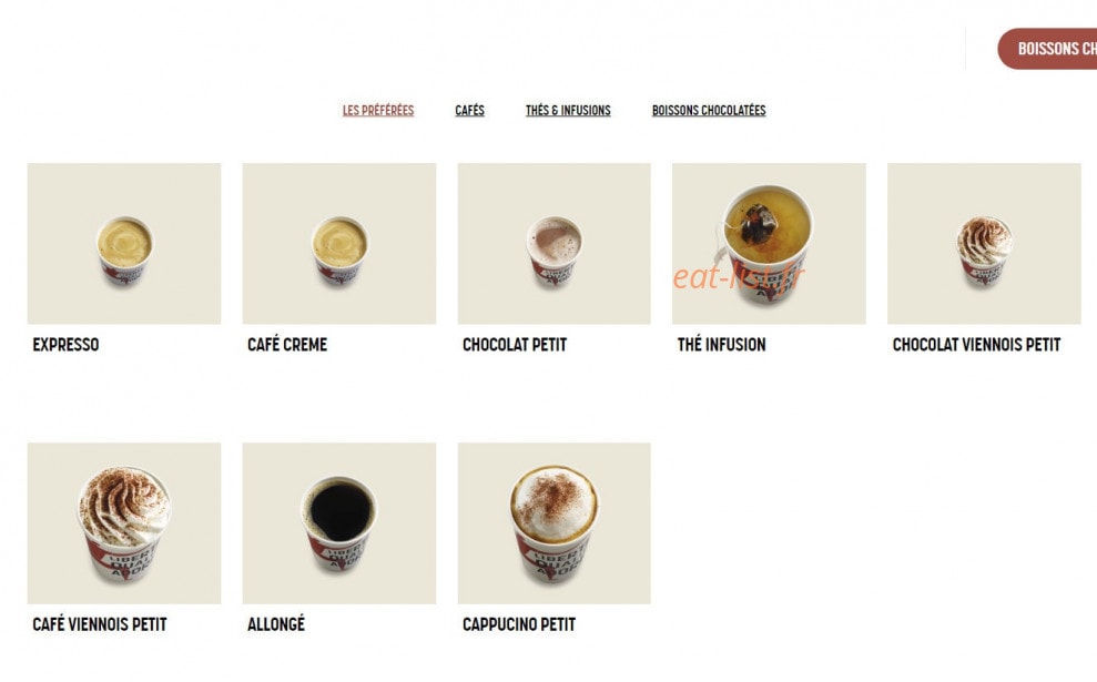 Brioche Dorée — carte page 7