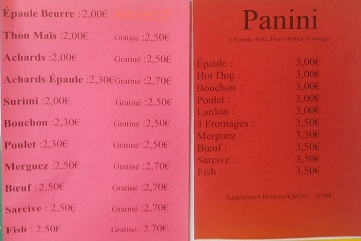 Chez Bébert — carte page 3