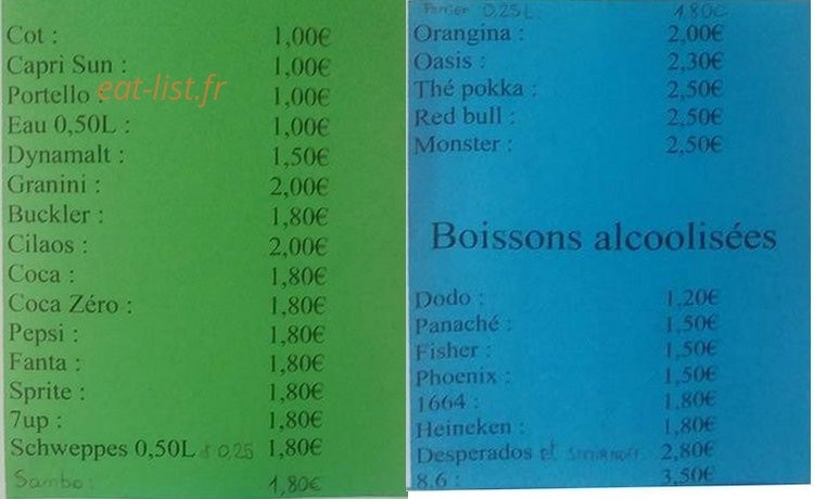 Chez Bébert — carte page 1