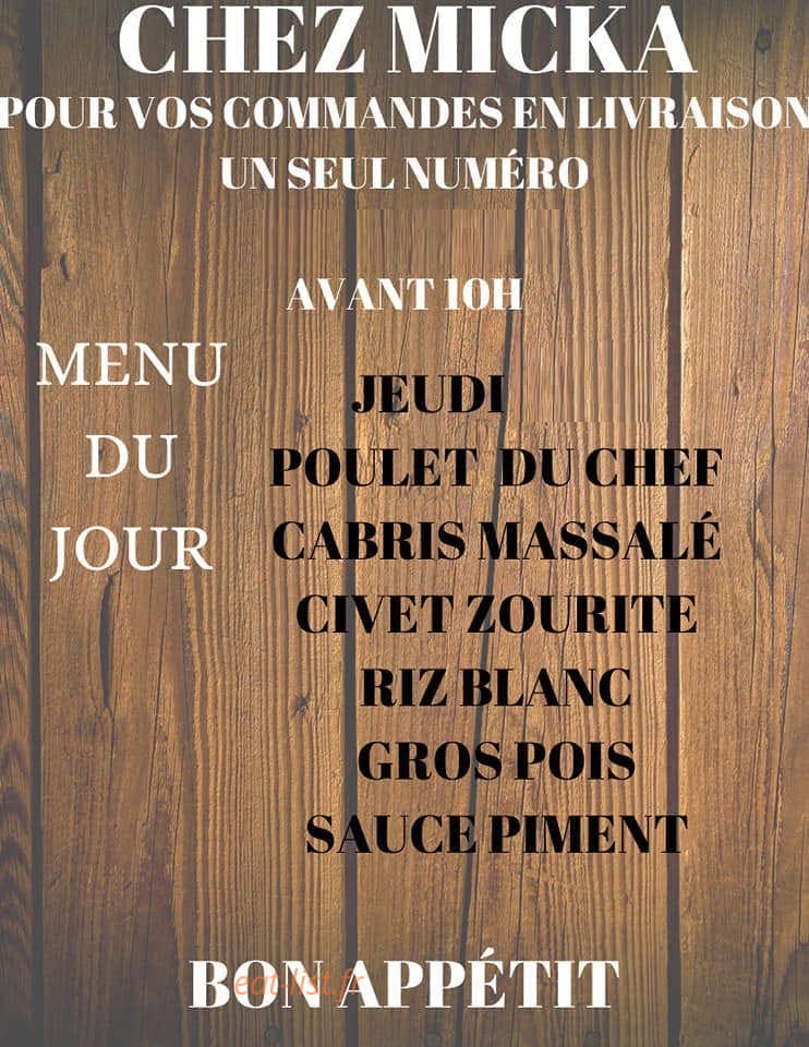 Chez Micka — carte page 1