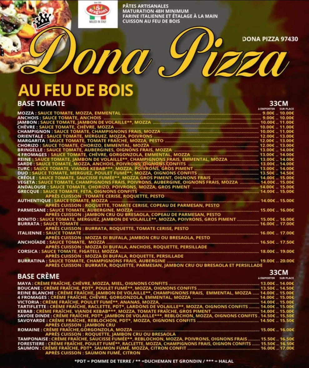 Dona Pizza — carte page 2