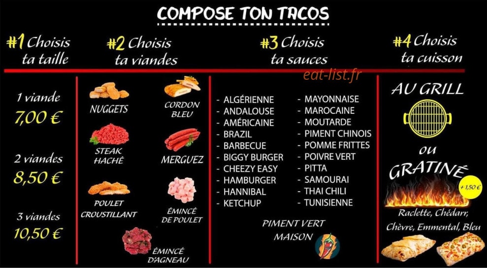 Gôuts & Saveurs — carte page 1