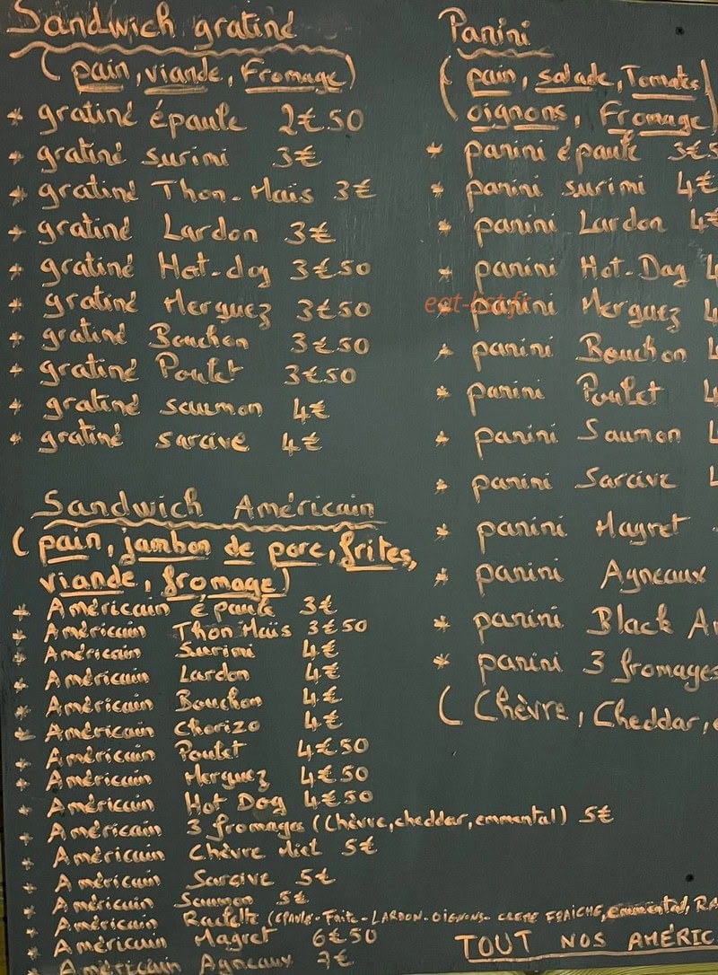Kaz à Burger — carte page 1