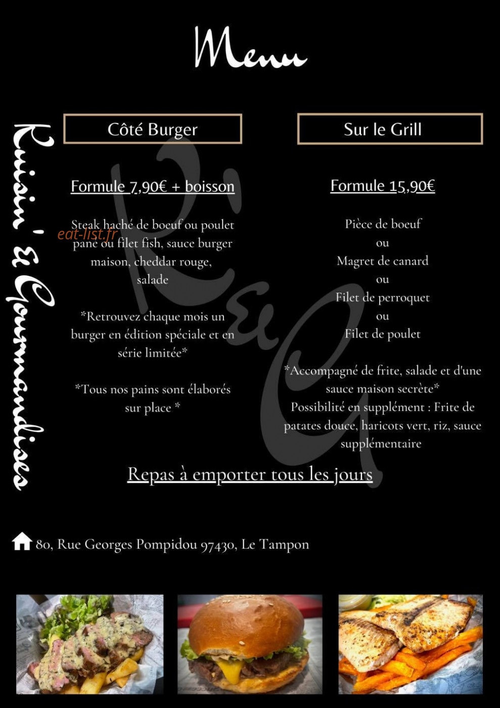 Kuisin’ & Gourmandises — carte page 1